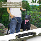 AUBELL Tactical Dog Leash Heavy Duty,4-6ft Reflective Strong No Pull Bungee Leash for Medium Large Dogs with Comfortable Padded Double Handle,Car Seat Belt,360 Degree Rotating Carabiner,Green