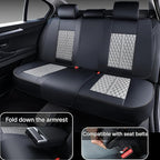 Car Seat Cover Set, Black and Gray, Automotive Interior Accessories, with Lumbar Support, Premium Nappa Leather, Waterproof, Protects and Upgrades Your Car Interior, Fits Most Vehicles