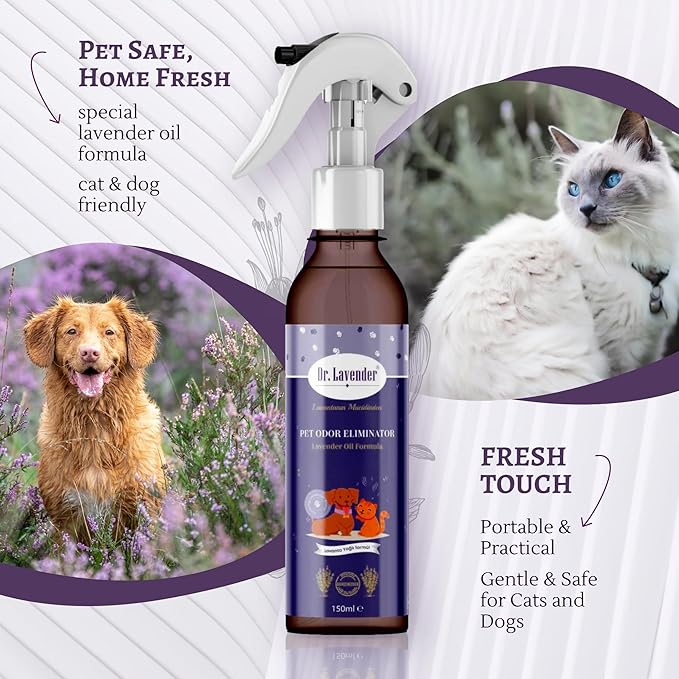 Pet Odor Eliminator Spray – Enzymatic Cleaner for Dog & Cat Urine, Strong Odor Eliminator for Home, Carpet & Furniture – Pet Stain Remover, Cat Pee Eliminator, Odor Neutralizer