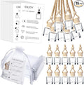 Boao 15 Sets Hanging Car Air Freshener Diffuser Bottles Empty Bulk with Car Diffuser Instruction Cards Organza Bags Glass Refillable Essential Oil Fragrance Aromatherapy Pendant (Cylindrical)