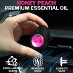 Air Jungles Car Air Freshener Vent Clip 3 Count, Honey Peach Scent, 4 ml Each, Long-Lasting Car Odor Eliminator, Easy Clip-On Design, Up to 90 Days Freshness for Cars, Trucks, and SUVs