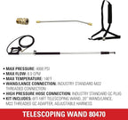 Simpson Cleaning 80470 Telescoping Extension Wand for Gas and Electric Pressure Washers up to 4000 PSI
