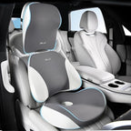 FLORICH Car Seat Cushion & Lumbar Support Pillow & Car Neck Pillow Ergonomic and 100% Memory Foam, Upgraded Larger and Breathable Car Seat Cushion & Back Support Pillow - Gray