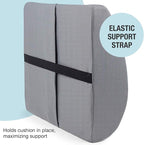 DMI Lumbar Support Pillow for Chair to Assist with Back Support with Removable Washable Cover to Ease Lower Back Pain and Discomfort while Improving Posture, 14 x 13 x 5, Contoured Foam, Premium,Gray
