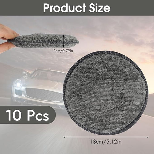 10 Pack Wax Applicator Pads, Microfiber Applicator Pad with Finger Pocket, Foam Car Wax Applicator Pad for Car Cleaning and Polishing (Gray)
