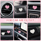 Ouligay 4Pcs Car Air Vent Clip Bling Car Air Freshener Outlet Clip Crystal Heart Shape Decorative for Women
