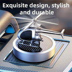 Car Diffuser Quiet & Stylish Helicopter Solar Dashboard Decor Auto-Rotating Air Purifier for Men & Military Enthusiasts Enhance Driving Experience (White)