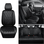 CAR PASS Rav4 Seat Covers Full Set Custom Fit for Toyota RAV4 Tocamo Corolla-Cross 2019-2024, Luxury Nappa Leather Waterproof Rav 4 Seat Covers, Anti-Slip Comfortable Airbag Compatible, Full Black