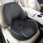 FLORICH Lumbar Support Pillow and Car Seat Cushion, Ergonomic Back Support Pillow and Seat Chair Cushion for Office Chair Memory Foam Lumbar Support and Car Seat Cushion for Car Seat Driver - Black