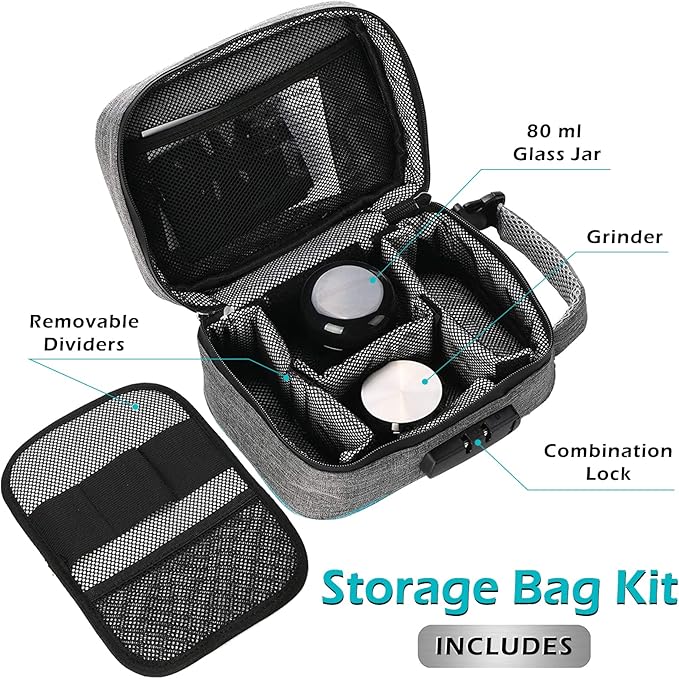 OZCHIN Large Smell Proof Bag with Combination Lock Odor Proof Lock Box Travel Storage Case Activated Charcoal Bag Great Christmas Gift (Grey)