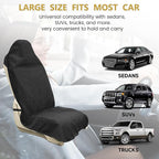 Car Seat Covers 2pcs Black Waterproof Towel Car Seat Cover Universal Fit for Most Trucks SUV Fitness Athletes Pets Gym and Water Sport