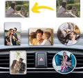 Personalized Car Air Vent Picture Clips - Custom Acrylic Photo Rhinestone Trim Car Air Freshener Vent Clips Interior Decoration