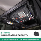 Roof Organizer Bag Storage for Hummer EV Accessories Sunroof Rooftop Panel Waterproof Foldable Heavy Duty Hardtop Cargo Carrier Bag Overhead for Hummer EV SUV Pickup 2022-2025 2026 (Front Roof-Left)
