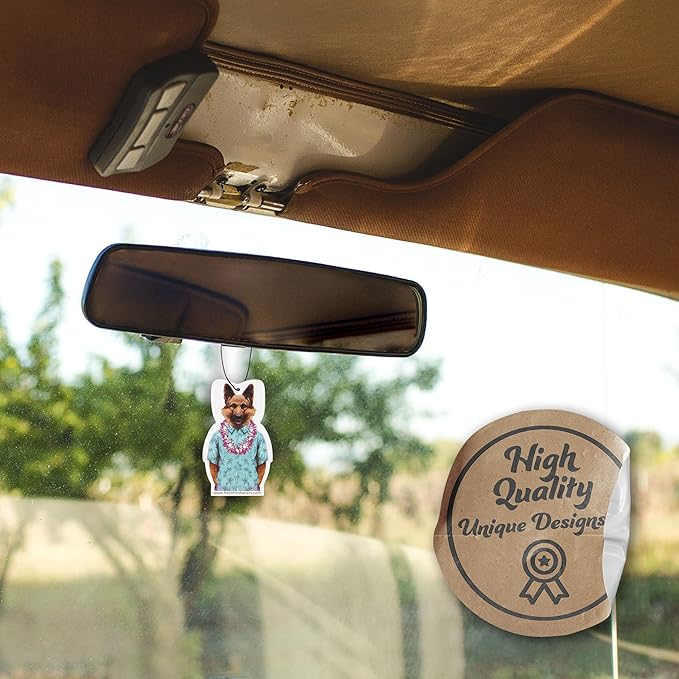 Dog Car Air Freshener 4 Pack German Shepherd Scented With Premium Oils By Fresh Fresheners (4 Pack)