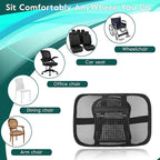Samyoung 2 Pack Mesh Back Lumbar Support, Back Support Seat Cushion with Breathable Mesh for Office Chairs Car 12” x 16”
