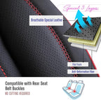 Premium Car Seat Covers Front Seat - Nappa Leather Car Seat Cover for SUV, Cars, Most Pickups, Black-Red Stitching, Car Seat Protector, Car Seat Covers Front Seats, Car Seat Protector