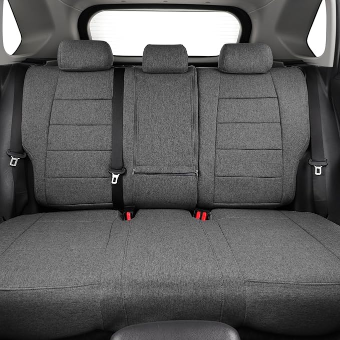 coverdream RAV4 PHEV Seat Covers Custom Fit for 2019-2024 2025 Toyota RAV4 Hybrid XSE,Hybrid SE,Prime SE/XSE,Full Coverage,Airbag Compatible,Polyester Car Seat Protector (Full Set,Gray)