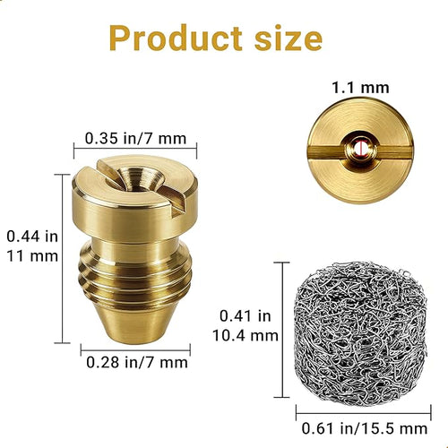 1 Pieces 1.1 mm Foam Cannon Orifice Nozzle and 1 Pieces Foam Maker, Universal Thread Tips for Snow Foam Lance