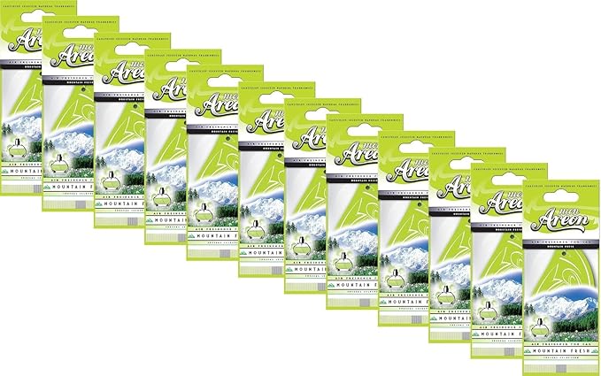 AREON Car Air Freshener MON Mountain Fresh Refreshing Scent. 12 Pack. Enjoy Your Enviroment.