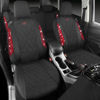 CAR PASS Oxford Bling Diamond Car Seat Covers Full Set Interior Sets, Waterproof Shining Glitter Sparkly Crystal Universal Armrest Fit 95% Automotive Truck SUV Cute Women Girl, Black Red Rhinestone
