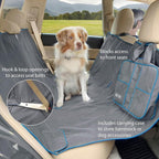 Kurgo Heather Hammock - Full Seat Dog Hammock for Secure Pet Travel - Waterproof & Stain Resistant Cover - Backseat Divider - Dog Car Seat Protector - Heather Gray