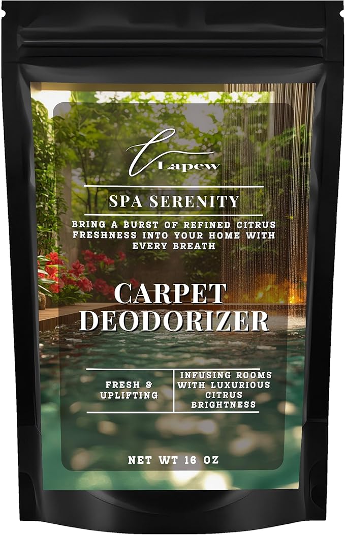 Lapew Spa Serenity Carpet Deodorizer Powder - Pet Safe Freshener for Vacuuming | Scented Odor Eliminator for Home | 16 oz