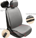 Auto Newer 2PCS Luxury Breathable Car Seat Cover,Front Car Seat Protector, Fit Four Seasons of Universal Automotive Vehicle Cushion Cover, Compatible with 90% Cars,SUV,Trucks (Gray,Front Seats)