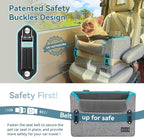 PETSFIT Dog Car Seats for Small Dogs – Patented Safety Buckles – Safety Tether – Foldable Travel Dog Booster Car Seat Reduces Anxiety & Road Trips – Stable Frame, Soft Cushion, Fits Front/Back Seat