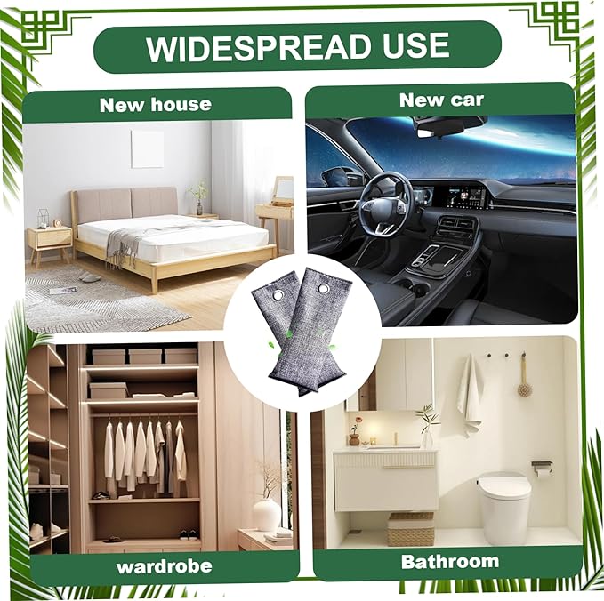 Charcoal Bags Odor Absorber Activated Charcoal Odor Absorber Natural Bamboo Air Purifying Bags Air Freshener for Home Closet Car Office, 70g