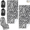 2 Pack Car Seat Towel Covers with Storage Bag 63 x 32 Inch Athletic Running Towel Seat Sweat Washable Non Slip Cover Gift for Car Outdoor Sport Activities (Zebra)