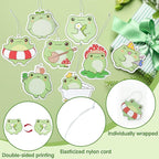 ANGOLIO 8Pcs Frog Cute Car Air Freshener Hanging Car Rearview Mirror Pendant Scent Car Ornaments Kawaii Cute Frog Fresheners Automotive Room Decor Gift for Women Teen Girls
