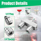 2-in-1 Pressure Washer Tips, Dual Pressure Washer Nozzle Tip with 8 Power Washer Spray Tips (0°/15°/25°/40°), 5000 PSI High Pressure Nozzle Set, 1/4" Quick Connect for Cars/Driveways/Patios