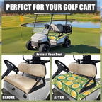 Biyejit Golf Cart Seat Covers with 4 Pockets Golf Cart Seat Towel Blanket Fits 2-Seat Golf Carts, Golf Cart Accessories