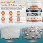 Transparent Waterproof Coating Agent, 5 Gallon, Invisible Waterproof Sealant Leak Repair, Indoor & Outdoor Roof, Shower, Wall, Kitchen, Skylight, Clear Water Proof Sealant