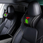 Car Headrest Neck Pillow Support Ergonomic, with Valve Stem Covers Accessory for Driving Seat Fatigue Relief Compatible with Model S X 3 Y & Cybertruck - 1 Piece
