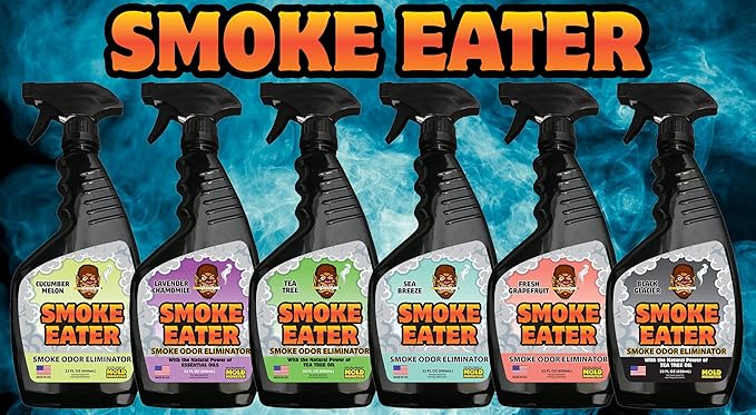 Smoke Eater Odor Eliminator Spray, Sea Breeze, 22 oz — Breaks Down Smoke Odor at the Molecular Level — Works on Fabric, Cars, Furniture — Made in USA