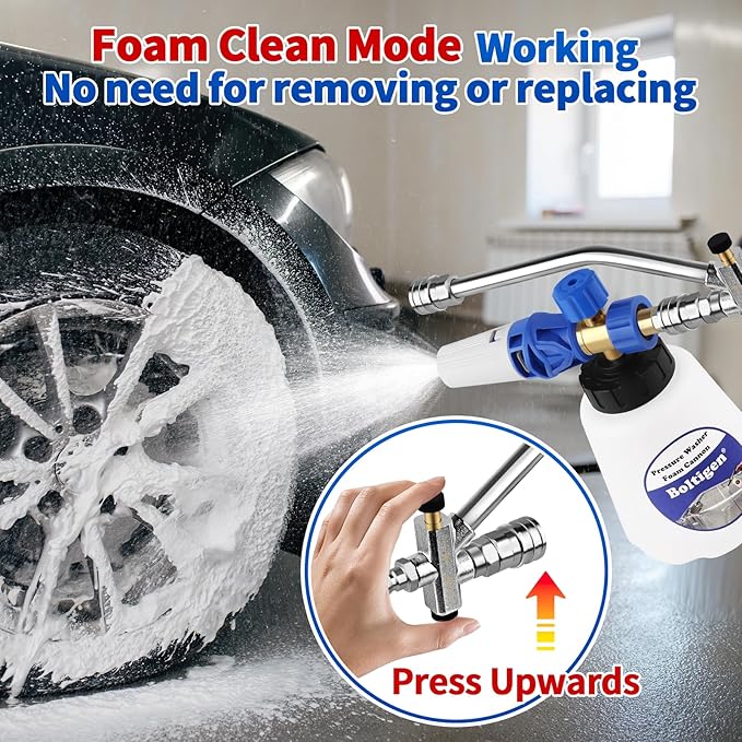 Pressure Washer Extension Wand Dual-Connector Tool, 1/4 Inch Quick Connect Switch Double Tip Attachment for Foam Cannon, Power Washer Extension Cleaner Accessory for Home, Boat and Car Washing