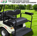 10L0L Golf Cart Rear Seat Kit Arm Rest Set with Cup Holder for Yamaha EZGO Club Car Golf Cart UV-Proof Coating Long Lasting, No Drilling Kits Include