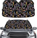GENANY Floral Windshield Sun Shade for Car SUV Truck (55x30 Inches), Front Window Visor for Windows, Protector Blocks UV