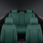 Car Seat Covers for Genesis GV70 2022-2025 2026, Full Set Nappa Leather Waterproof Breathable Anti-Slip Airbag Compatible Car Seats Protector, Car Interior Seats Cover (Green,+Pillow)