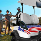 YOKYHOM American Flag Golf Cart Seat Covers for 2/4-Seater, Patriotic USA Seat Towel Blanket Keeps Seats Cool & Clean for Summer, Microfiber Fits EZGO, Club Car, Yamaha, 51"x31"