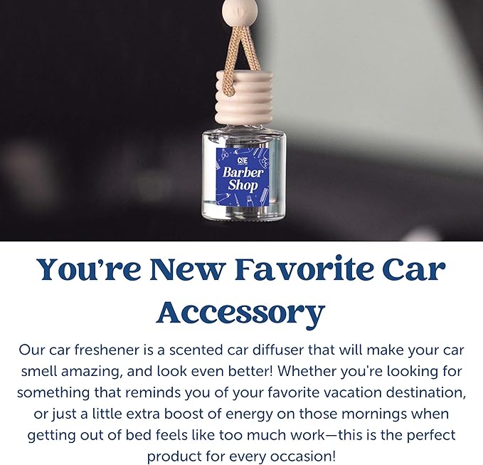 C&E Craft Co Hanging Car Air Freshener Diffuser 2 Pack, Long Lasting Fragrance Oil Car Freshener, Glass Bottle Auto Air Freshener, Made in USA (Midnight Ice)