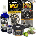 Scent Bomb Air Freshener Bundle - 1 oz & 8 oz Bottle Sprays, Vent Clip, Organic Cans, Hanging Circle - Continuous Freshness & Long-Lasting Odor Eliminator for Car, Home, Bathroom - Black Bomb