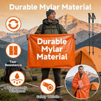 Sleeping Bag, Terrashell Blanket, Emergency Sleeping Bag, Waterproof, Compact Lightweight, Extra Thick, Heat Blanket Survival for Survival Kit Car Camping Gear Hiking Go (65μm) (2PCS)
