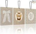 Vintage Neutral Butterfly Floral Lavender Car Air Freshener 3Pcs, Coquette Bow Rustic Moth Flower Scents Air Freshener for Women Girls, Retro Car Accessories Interior Mirror Decor Hanging