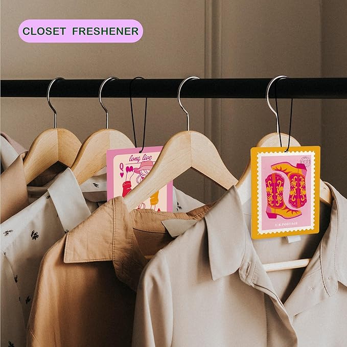 Cute Pink and Orange Western Air Freshener for Car, Long Live Cowgirls Funky Y2K Preppy Air Freshener Hanging 3 Pcs for Cars Closet Drawer or Books, Western Car Accessories Mirror Decor for Women