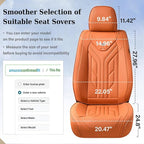 Coverado Car Seat Covers Full Set, Automotive Seat Covers Car Seat Protector Car Seat Cushion, Waterproof Leather Seat Covers for Cars, Universal Fit for Most Sedans SUV Pick-up Truck(Orange)