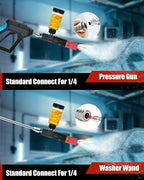 Foam Cannon for Pressure Washer with 1/4'' Quick Connector, Power Washer Soap Cannon with Adjustable Nozzle, Compatible with Most Pressure Washer, 4500 PSI