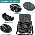 BAGLHER Dog Travel Bag, Pet Travel Bag (ALL Pet Travel Supplies), With 2 Pet Food Containers and 2 Collapsible Silicone Bowls; Essential Kits for Travel DLblack