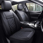 Aierxuan Front Car Seat Covers Universal Fit for Honda Civic Accord CRV, Toyota Camry Prius Rav4 Corolla, Kia, Lexus, Nissan, Mazda, Jeep Cherokee and Most Cars, with Waterproof Leather (Black)